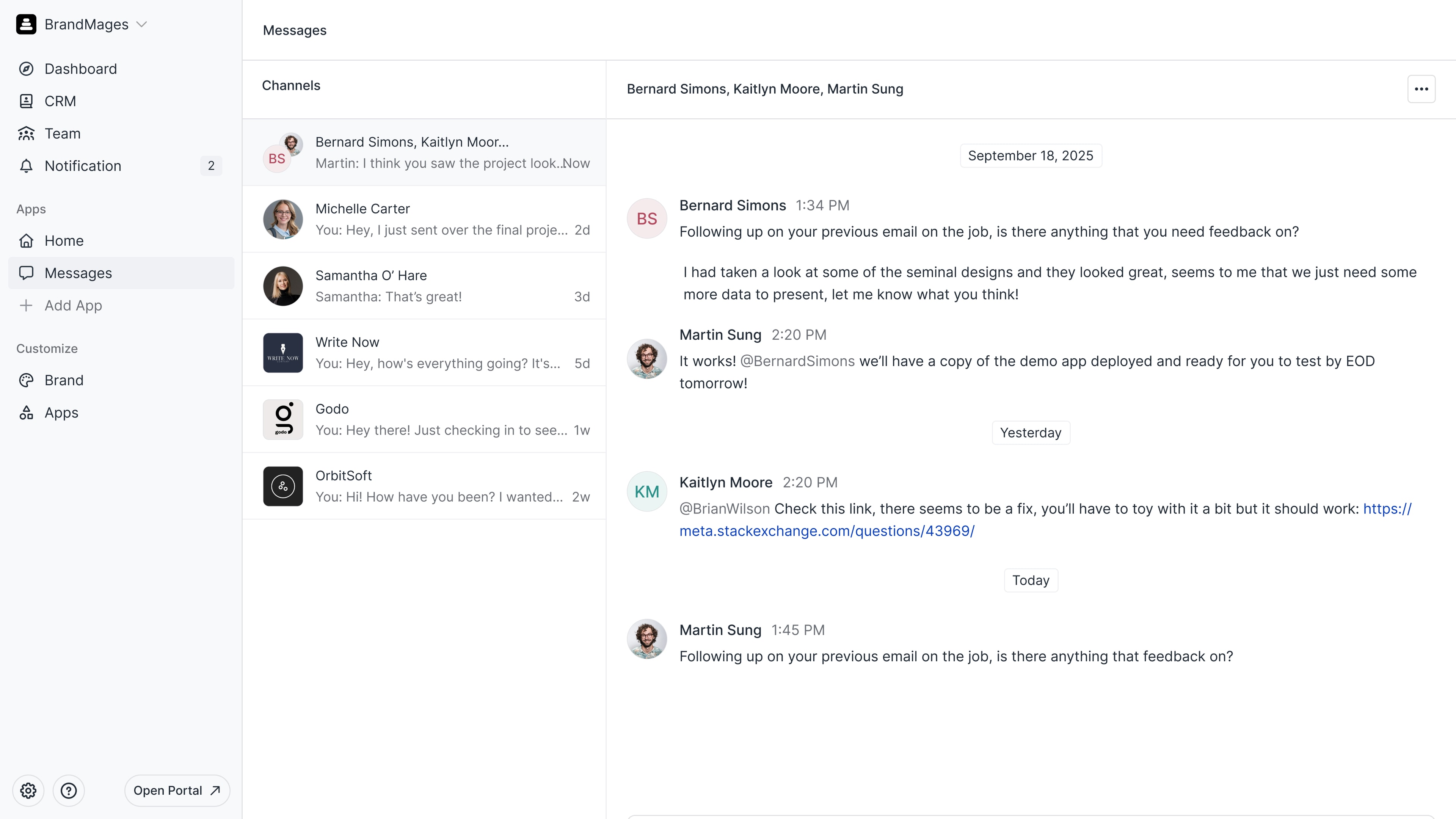 Messages preview 1
